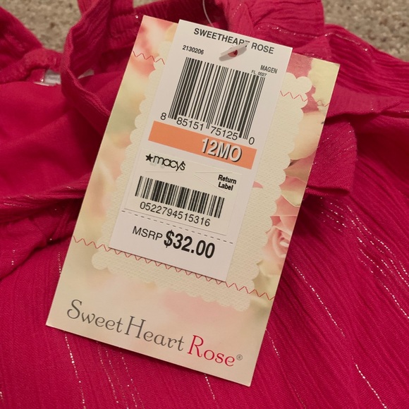 NWT 💕 Sweet Heart Rose Pink 2PC - 12 Months - Picture 4 of 4